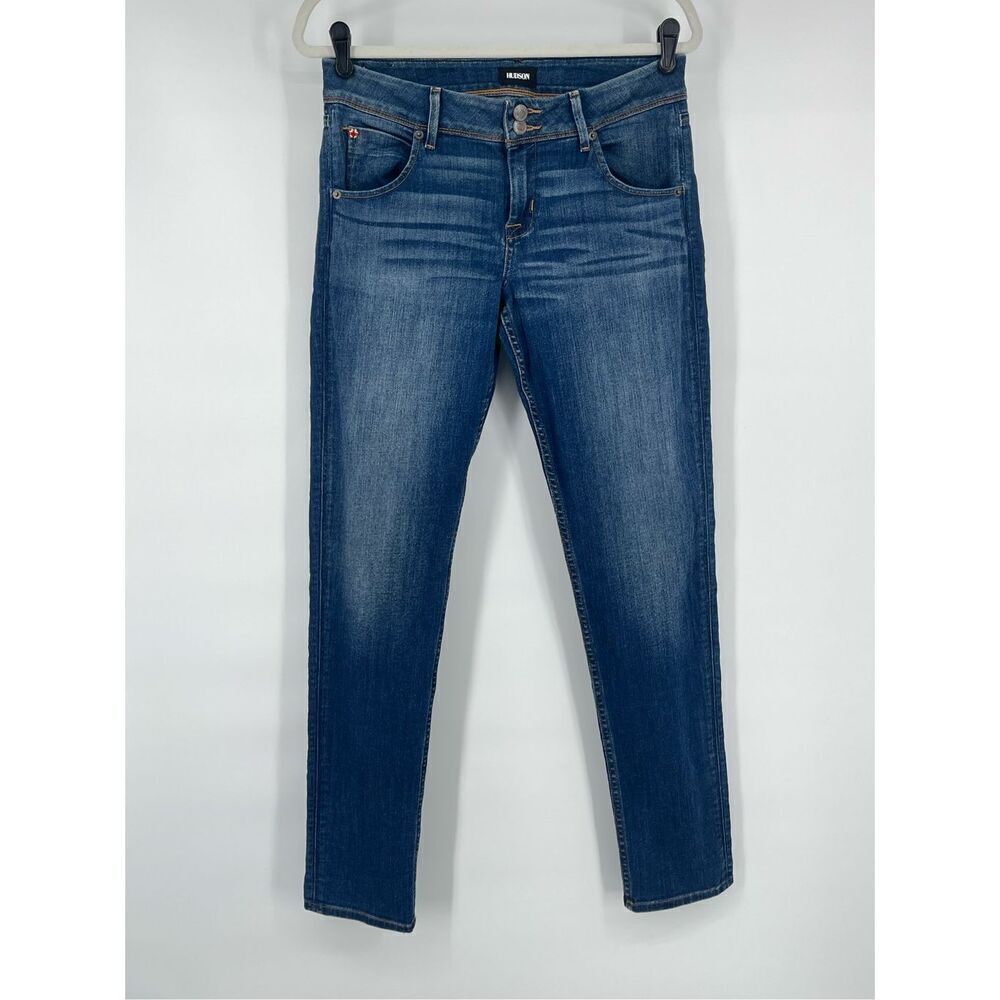 Hudson Jeans Double Button Collin Skinny Jeans Dark Wash Size 29 Color Wher EUC
